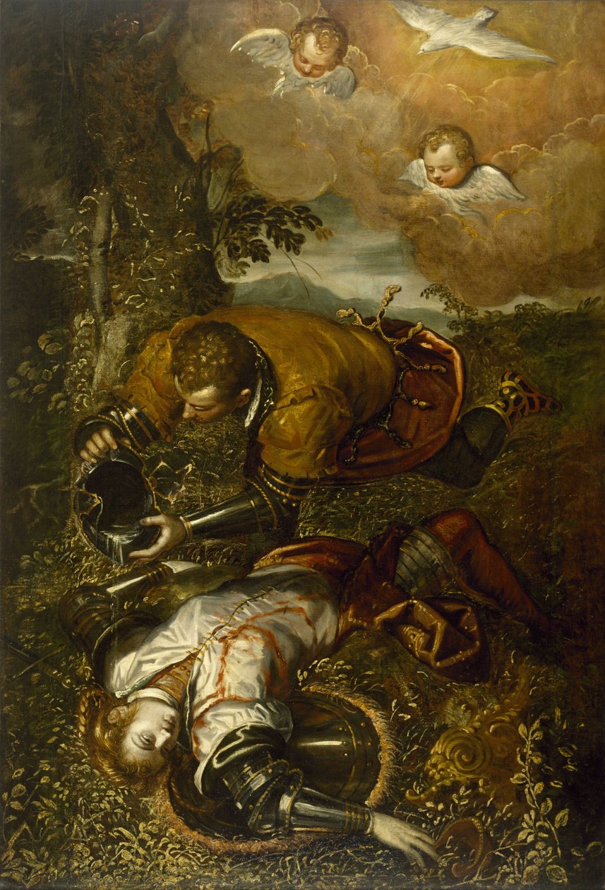 Tancred døber Clorinda af Domenico Tintoretto
