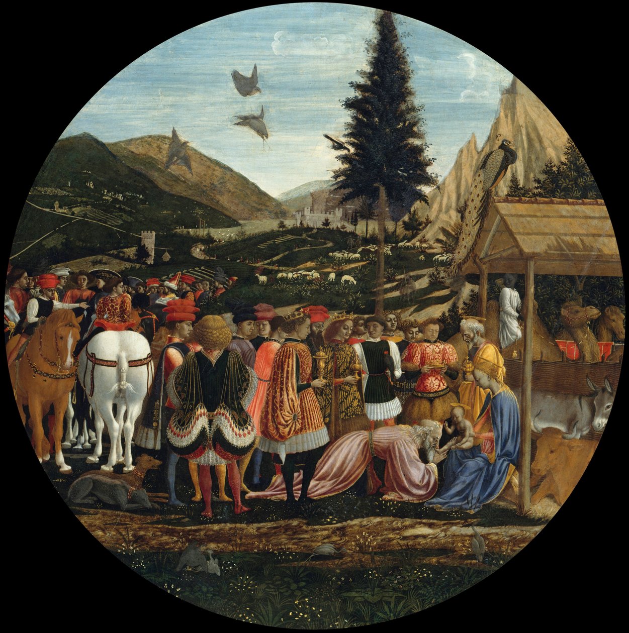 Tysk: Die Anbetung der Könige Tilbedelse af de hellige tre konger af Domenico Veneziano
