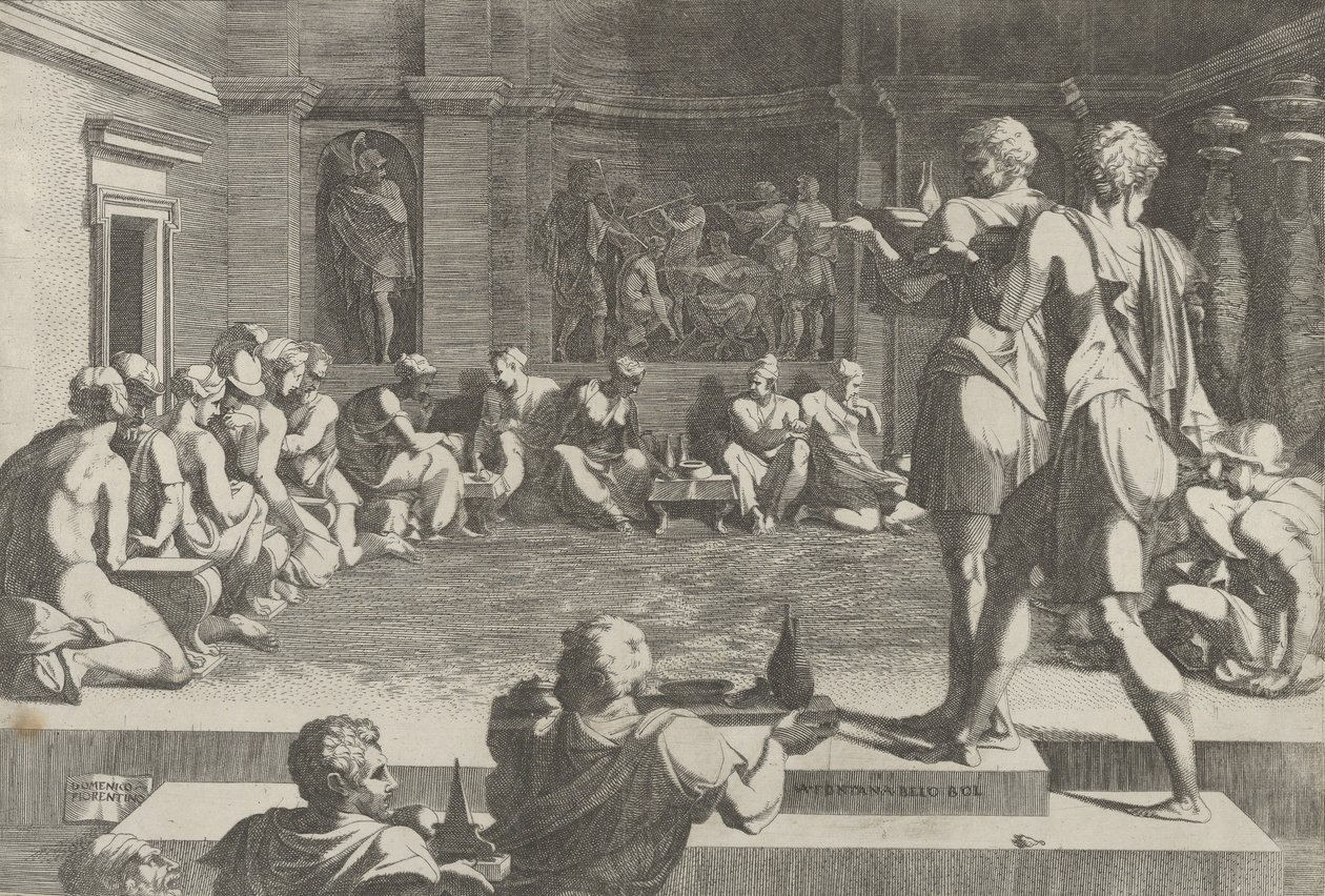 Alexanders banket, 1540-50. af Domenico del Barbiere