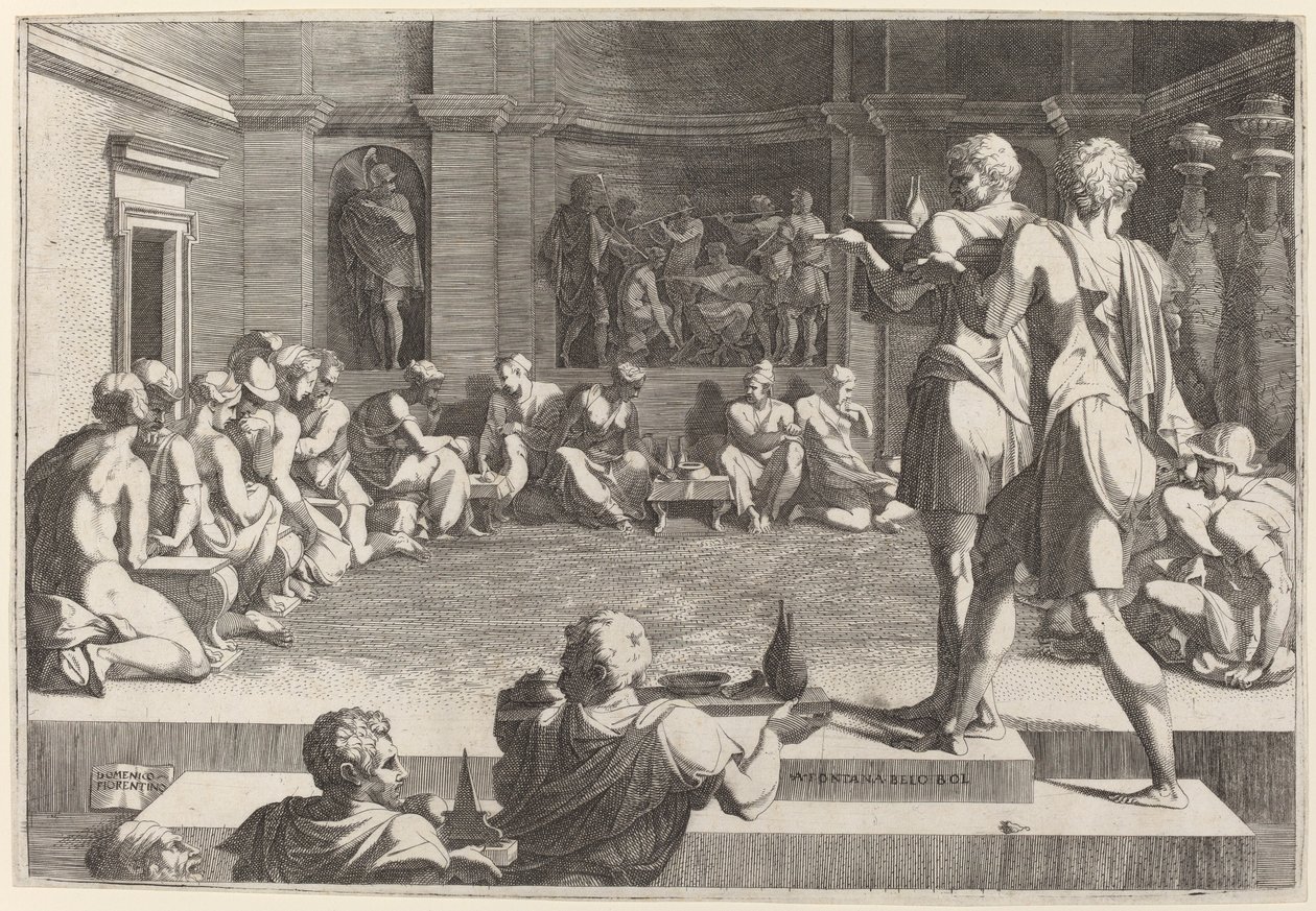 Alexander den Stores banket af Domenico del Barbiere after Francesco Primaticcio