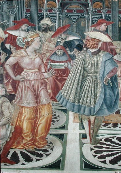 Pave Celestine III (ca. 1106-98) giver Sienas hospital autonomi af Domenico di Bartolo