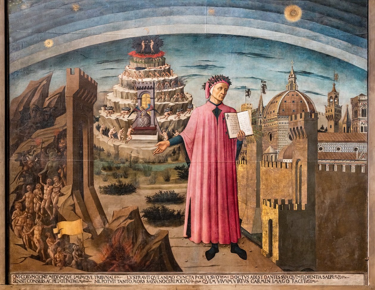 Dante Alighieris guddommelige komedie af Domenico di Michelino