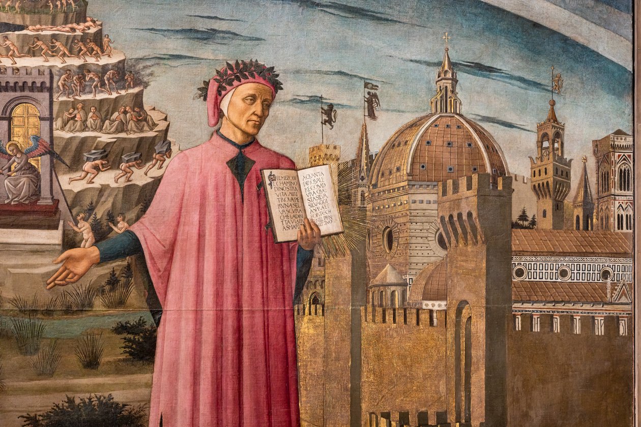 Dante Alighieris guddommelige komedie af Domenico di Michelino
