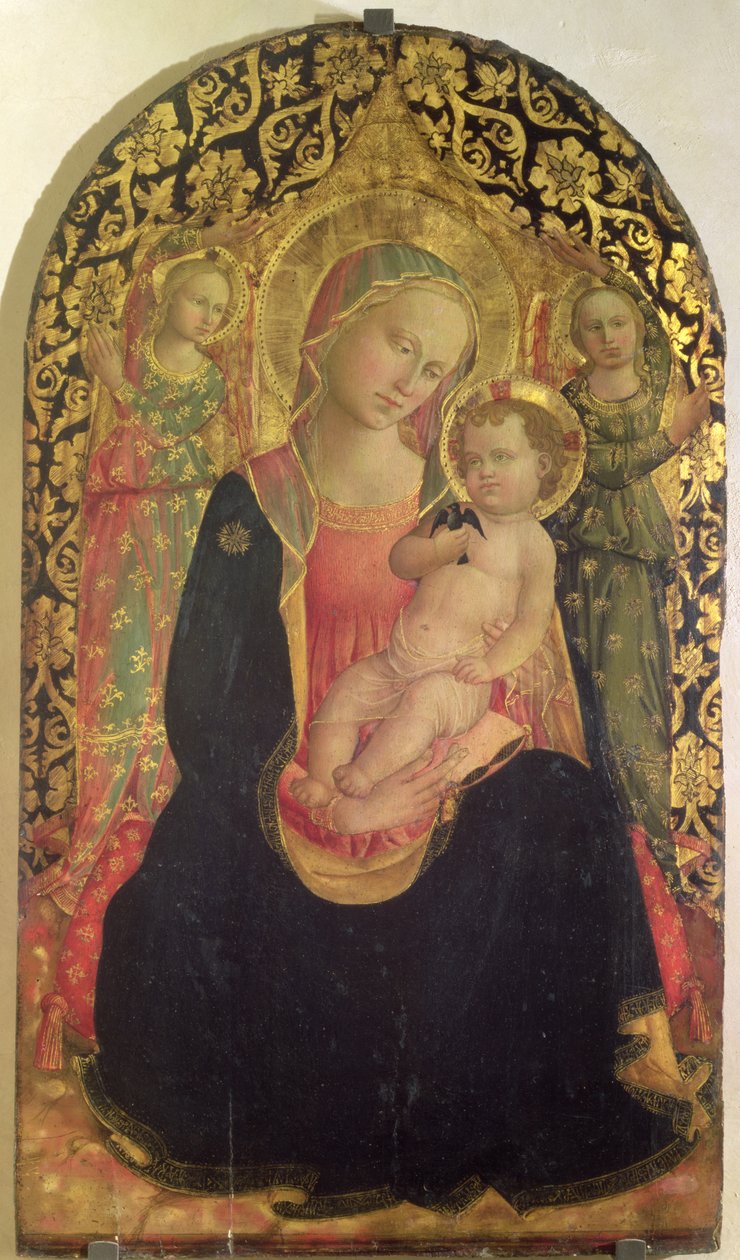 Ydmyghedens Madonna med to engle, 1460 (panel) af Domenico di Michelino