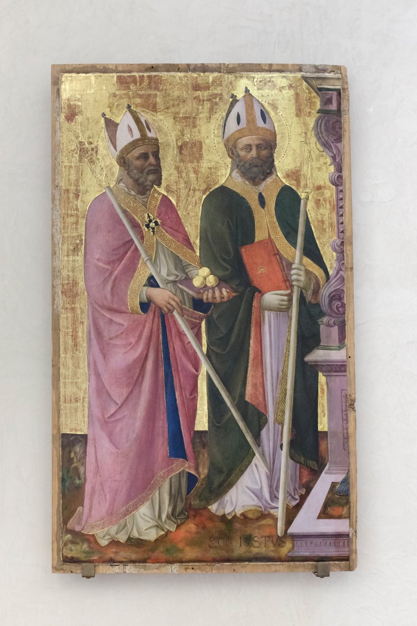 Saints Nicholas og Just, en del af altertavlen af Domenico di Michelino