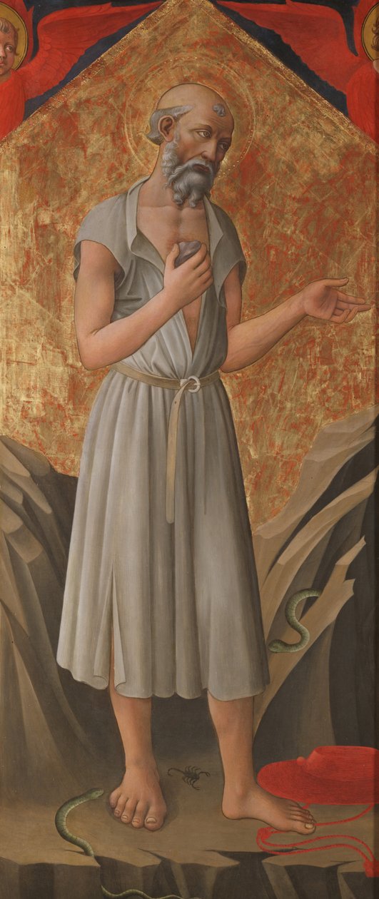 St. Hieronymus, Penitent, ca. 1460 (tempera på panel) af Domenico di Michelino