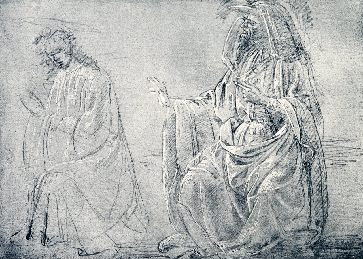 Figurstudie af Domenico school of Ghirlandaio