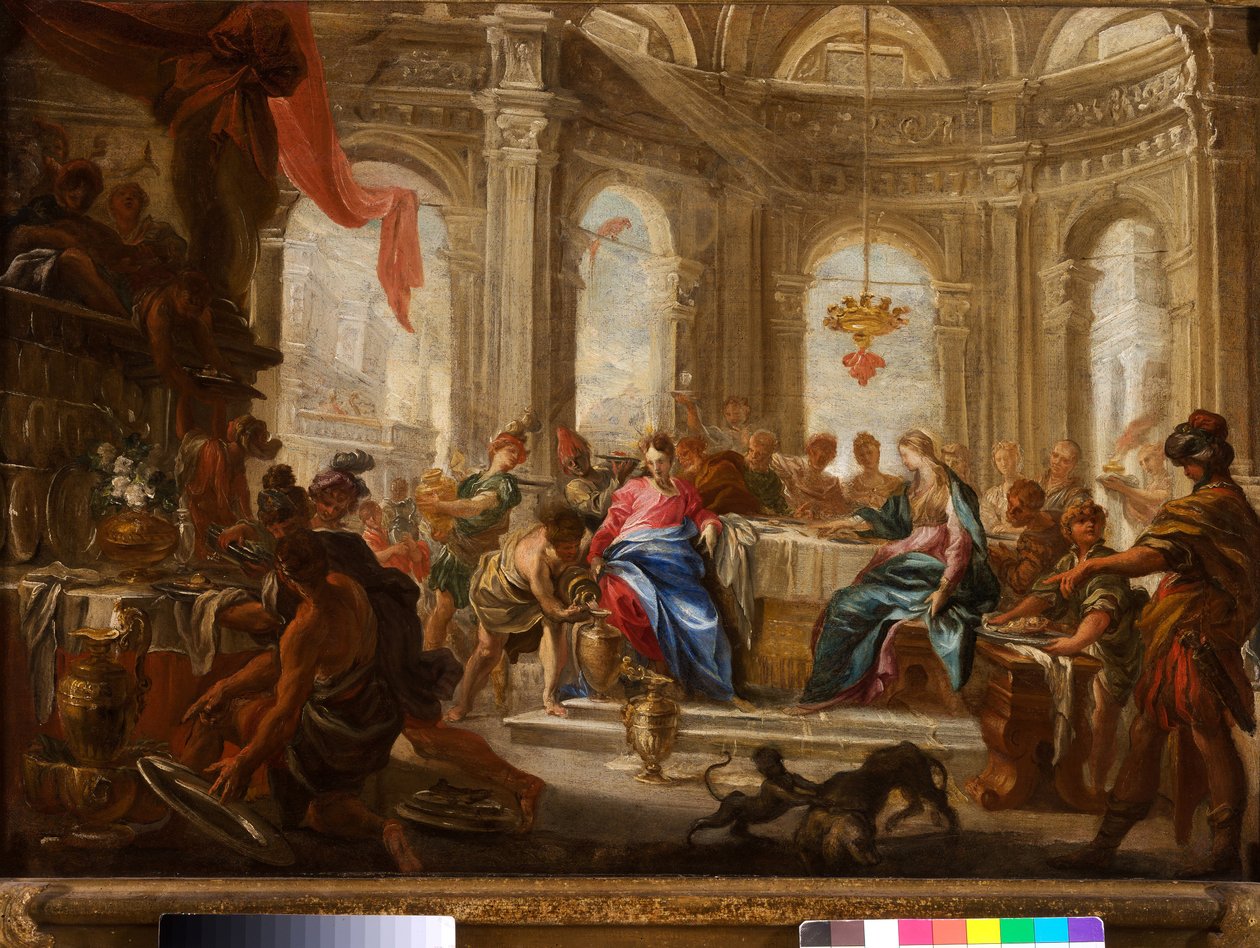 Brylluppet i Cana af Domenico the Elder Piola