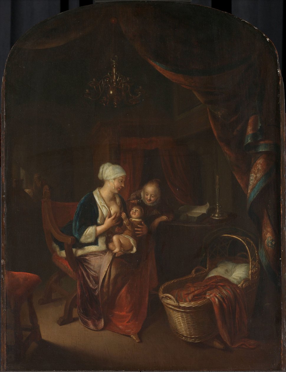En mor giver sit barn brystet af Domenicus van Tol