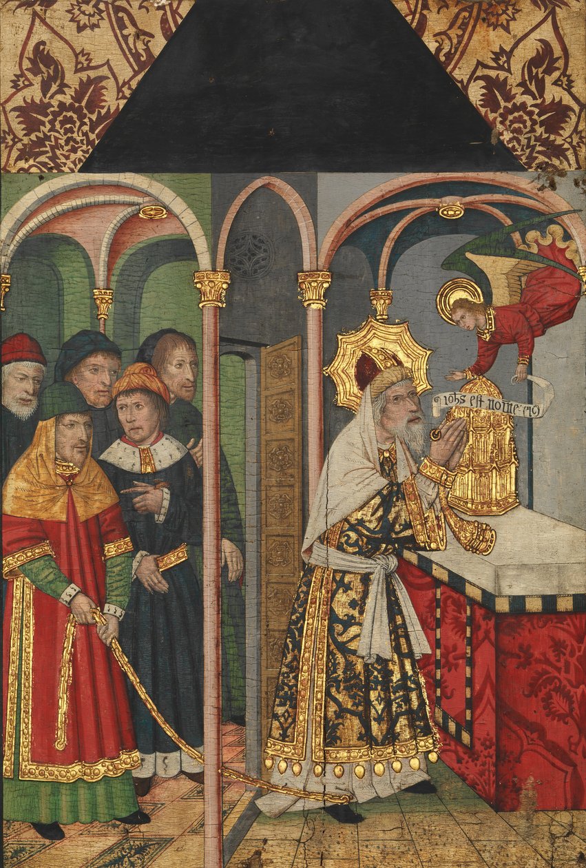 Panel med englen, der viser sig for Zacharias..., 1464-1507. af Domingo Ram