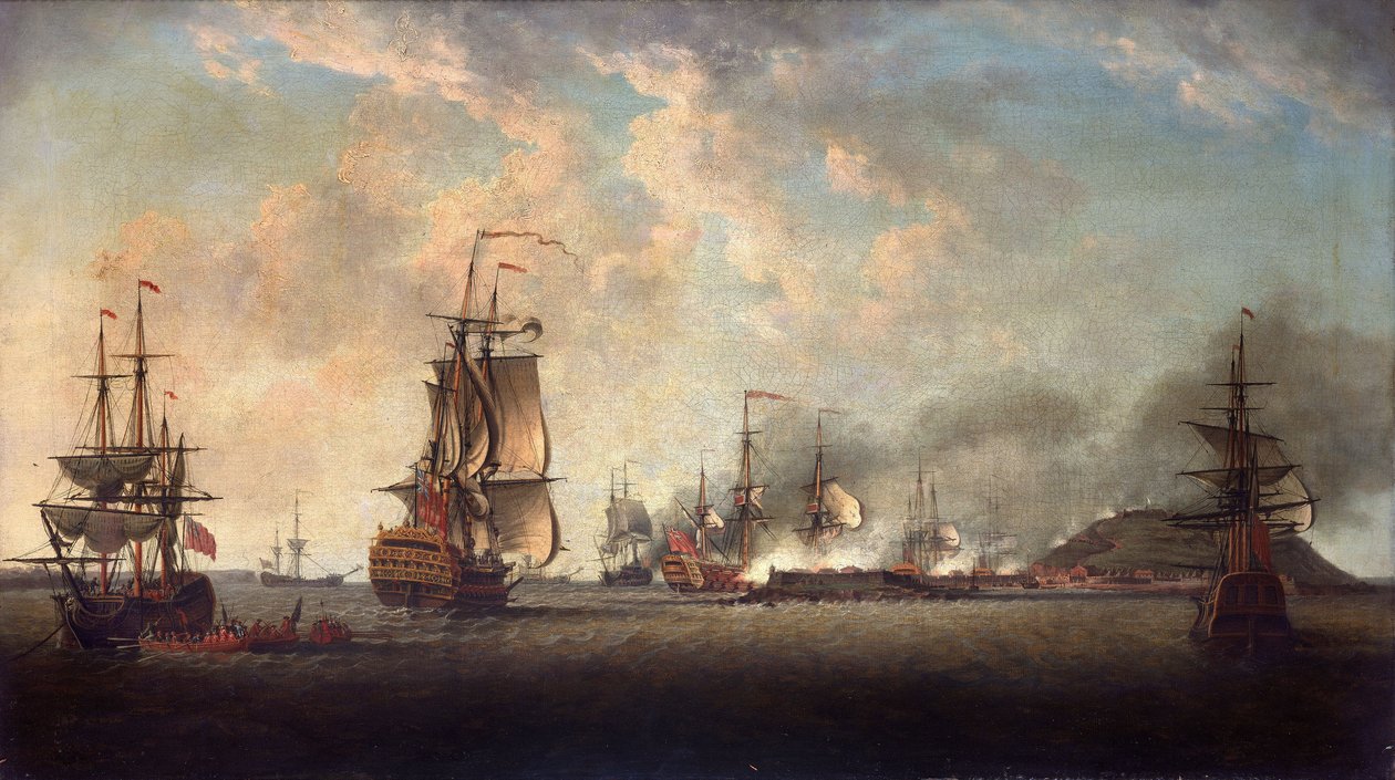 Britisk angreb på fæstningen Goree, 29. december 1758, ud for Dakar af Dominic Serres