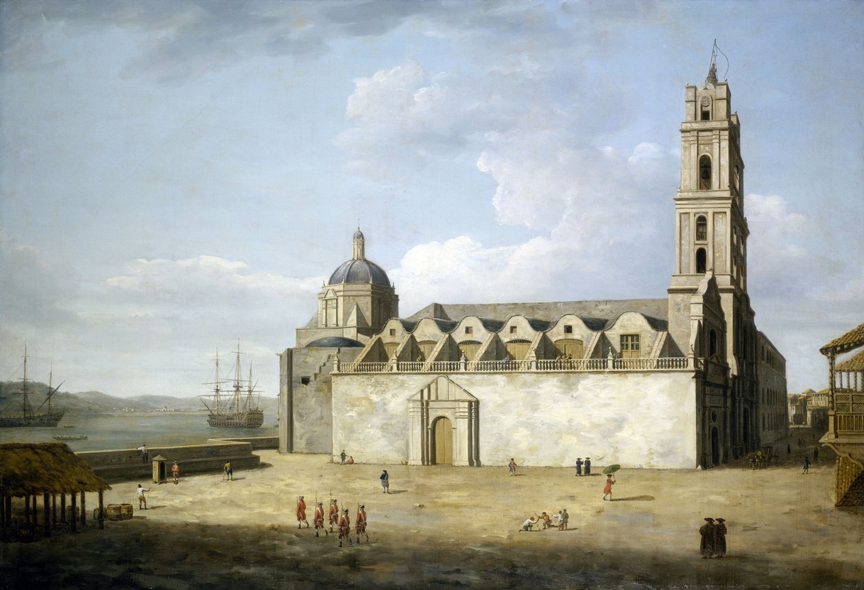 Katedralen i Havana (Cuba), august og september 1762. Olie på lærred, udført kort efter briternes indtagelse af byen i 1762, af Dominic Serres (1722-1793). af Dominic Serres