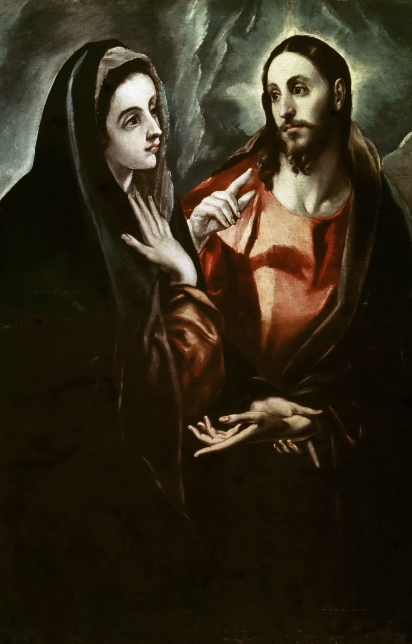 Kristus tager afsked med sin mor, ca. 1600. af Dominico El Greco