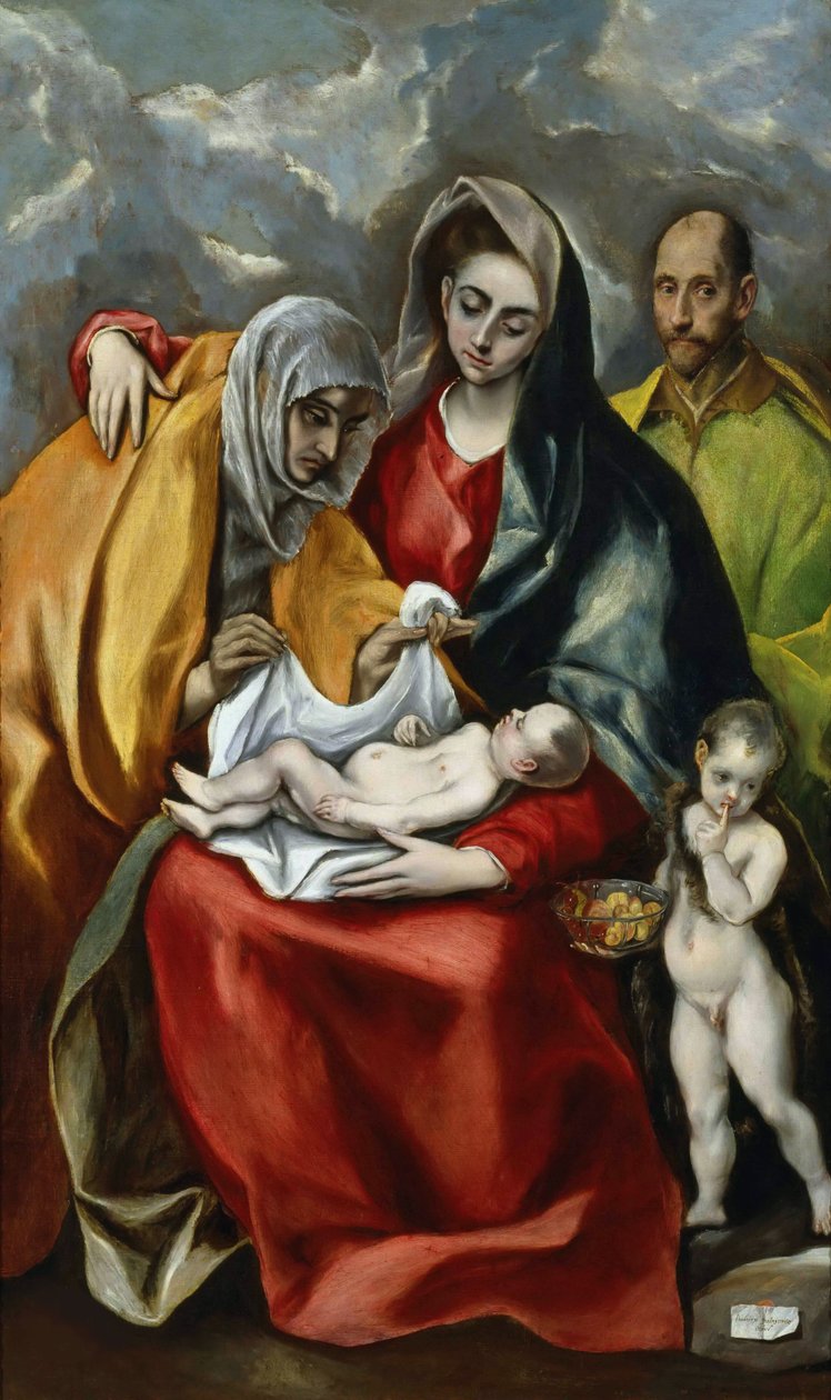 Den hellige familie med den unge Johannes Døberen, ca 1585. af Dominico El Greco