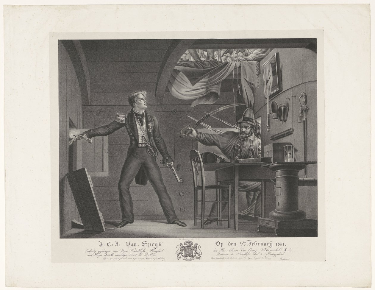 J:C:J: Van Speijk den 5. februar 1831 (titel på objekt) af Dominicus Franciscus du Bois