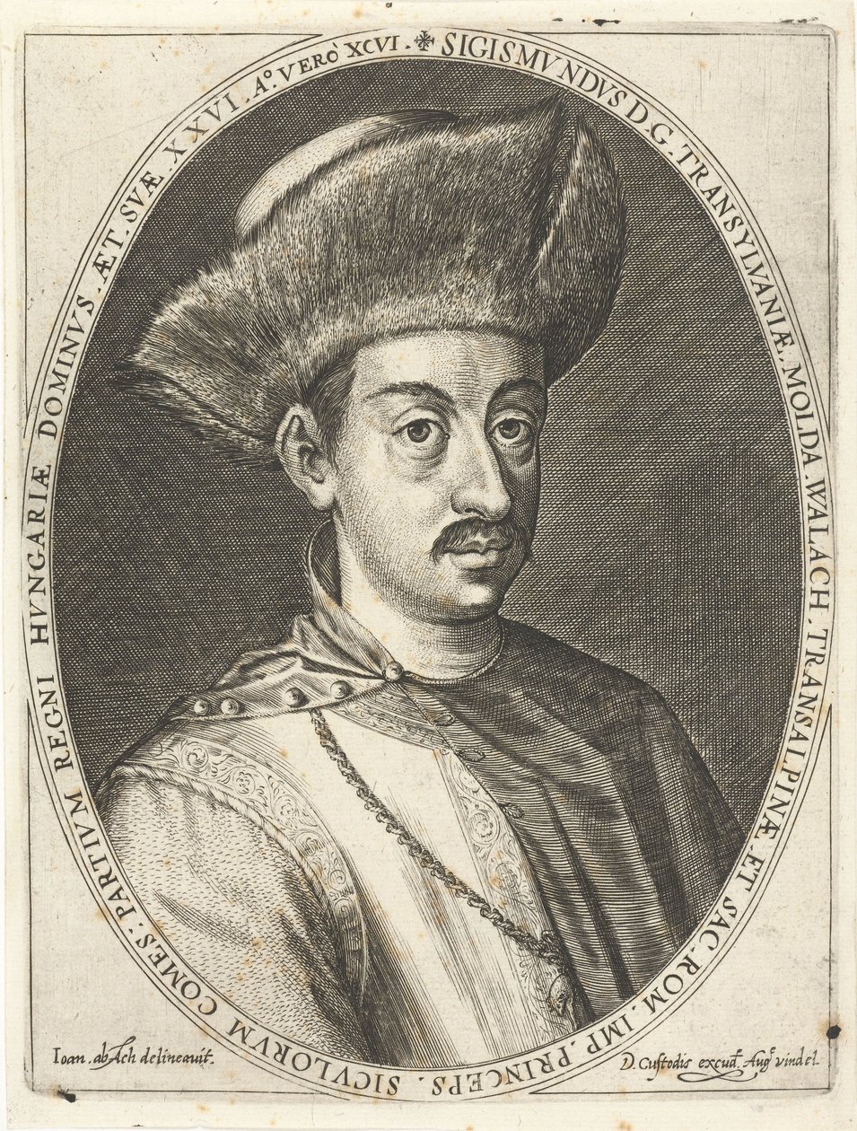 Sigismund Bathory 1572-1613, Prins af Transsylvanien. Fra Atrium heroicum, Augsburg 1600-1602, 160 af Dominicus or Custodis Custos