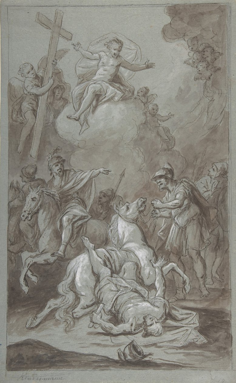 The Conversion of St. Paul recto, The Execution of the Prisoner verso, 1700-begyndelsen af det 19. århundrede. af Dominik Kindermann