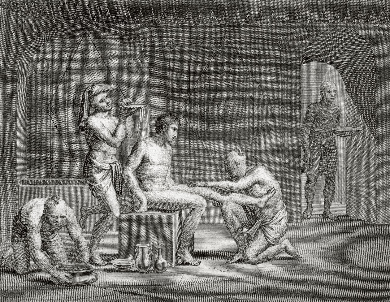 Inde i et egyptisk badehus, ca. 1820