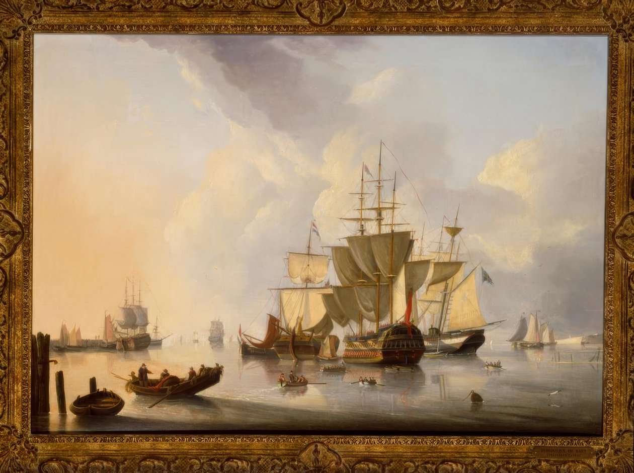 Engelsk todækker / maleri, 1829, v. D. de Bast af Dominique de Bast