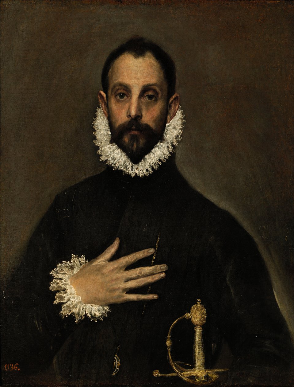 Herren med hånden på brystet af El Greco