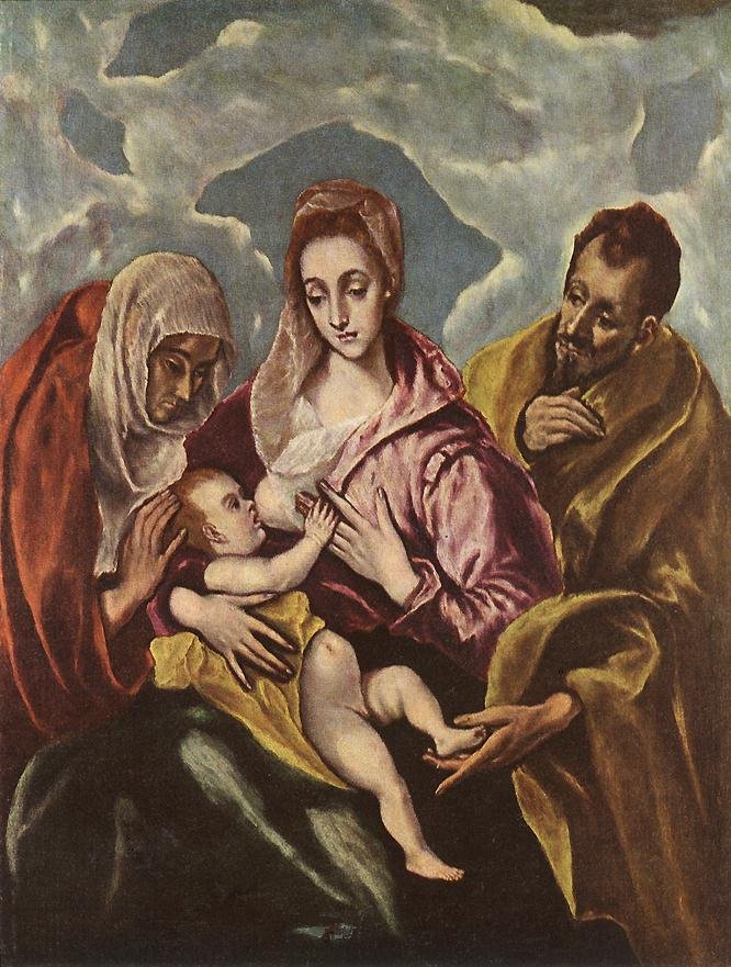 Den hellige familie med Sankt Anne af El Greco