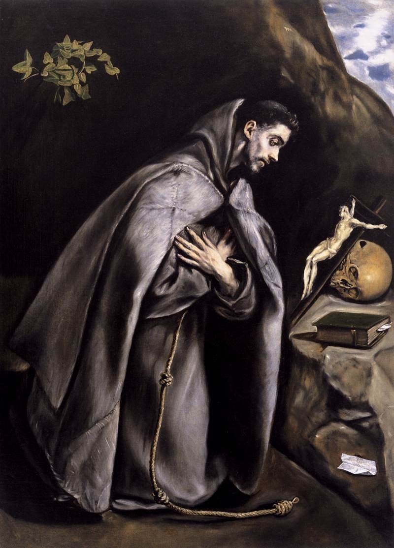 Den hellige Frans mediterer af El Greco