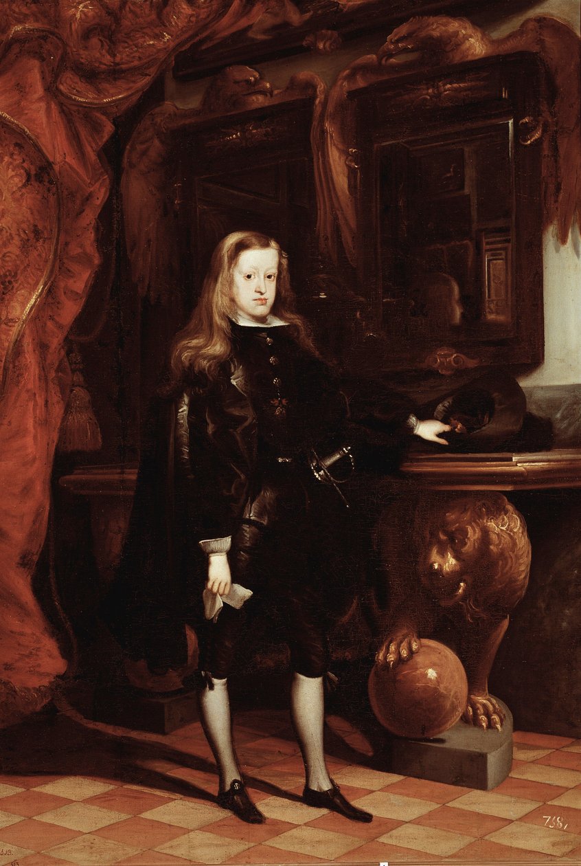 Portræt af Karl II af Spanien (olie på lærred, ca. 1675) af Don Juan Carreno de Miranda