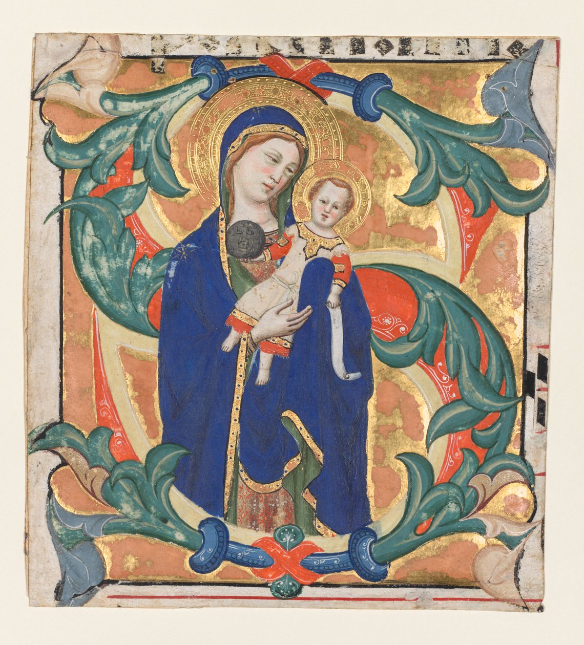 Indledende S[alve sancta parens] fra en Gradual: Madonna og Child af Don Silvestro dei Gherarducci