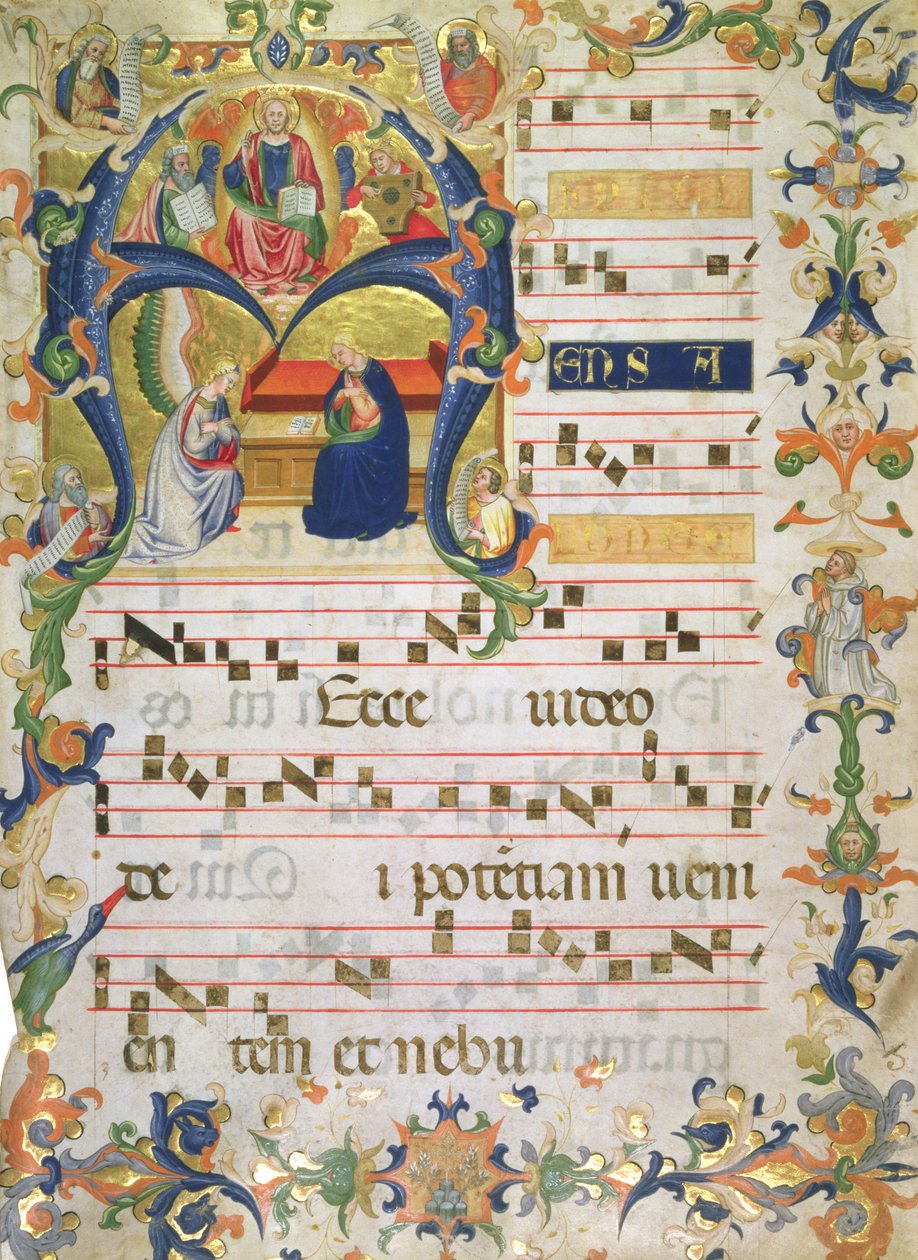 Frontispice af en korbog fra Montoliveto Kloster, ca. 1390 (blæk gouache og guld på pergament) af Don Simone Camaldolese