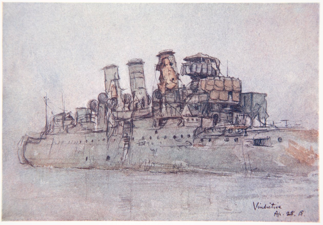 H.M.S. Vindictive, 25. april 1918, illustration fra 