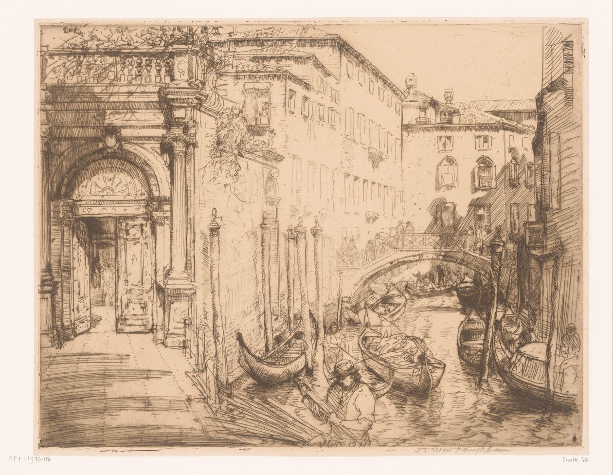 Udsigt i Venedig 1911 (Det Hvide Palads) Det Hvide Palads af Donald Shaw MacLaughlan (signed by artist)