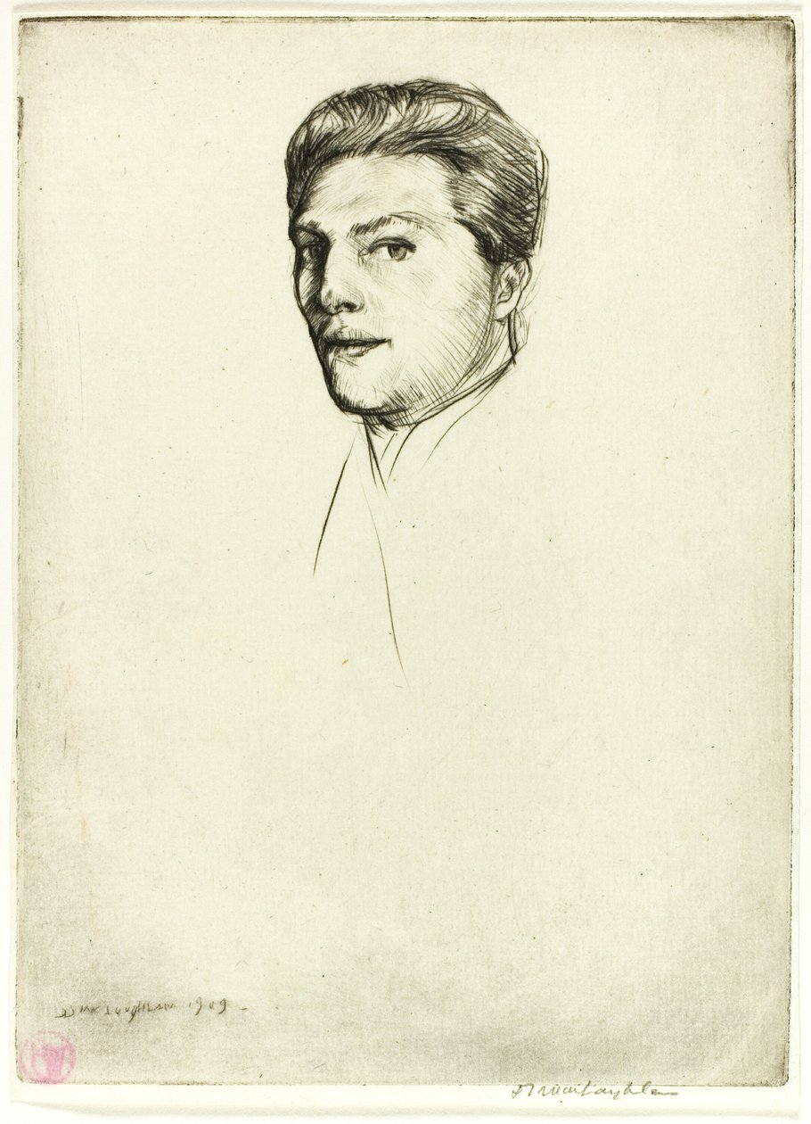 Drypoint nummer fem: Portræt af Donald Shaw MacLaughlan