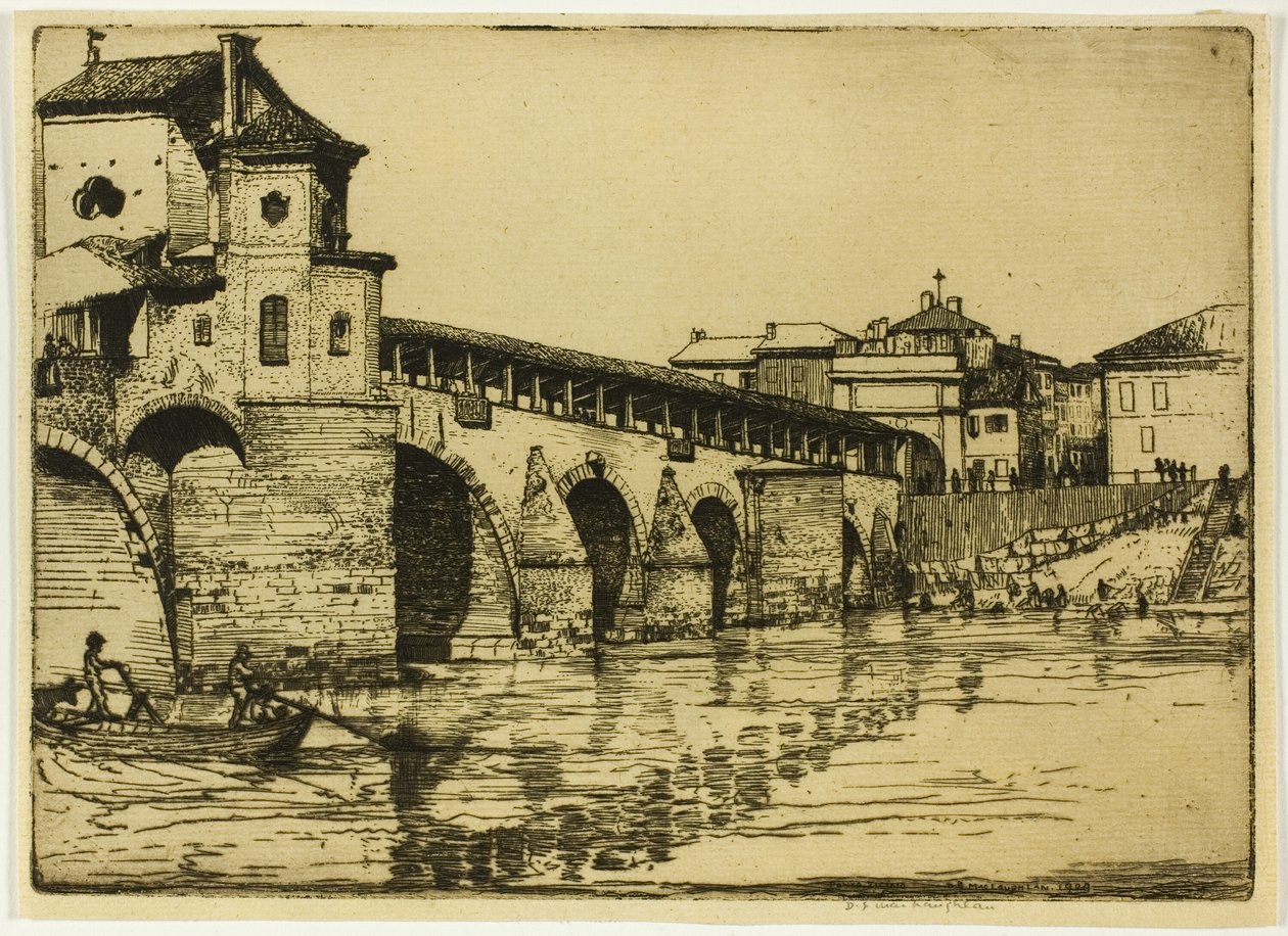 Ponte Ticino, Pavia af Donald Shaw MacLaughlan