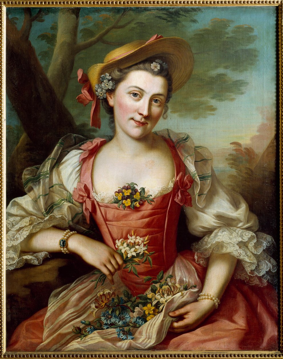 Portræt af kvindemaleri af Donatien Honotte (1707-1785) 1700-tallets Dijon, Museum of Fine Arts af Donat Nonotte