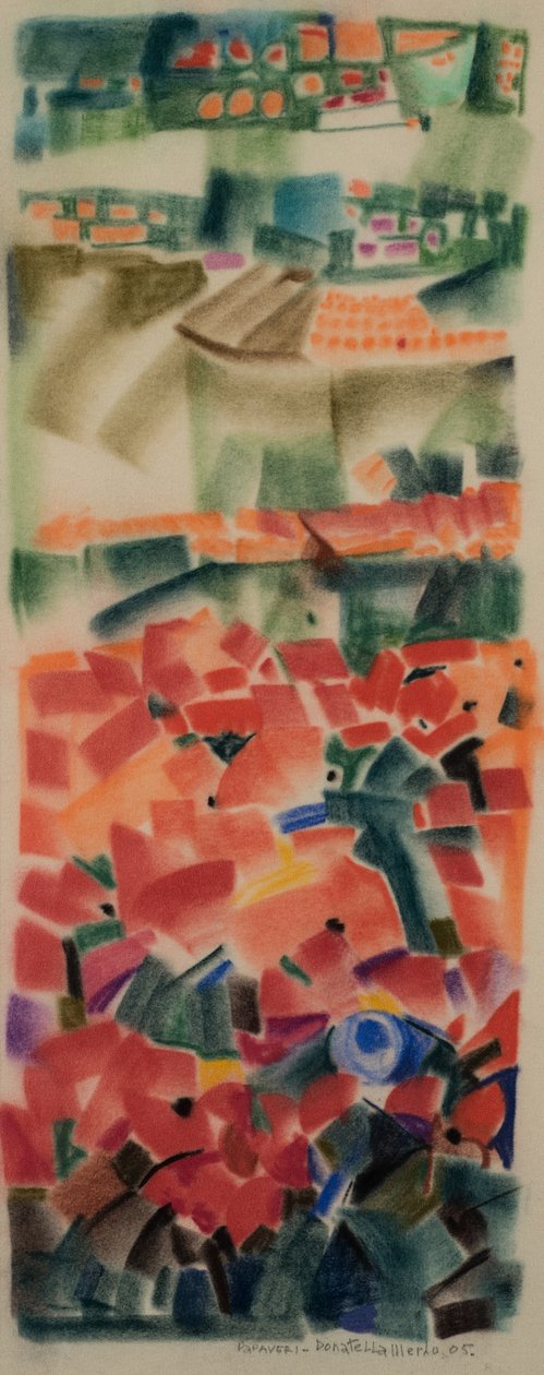 Valmuer, 2005 (pastel på fløjlspapir) af Donatella Merlo