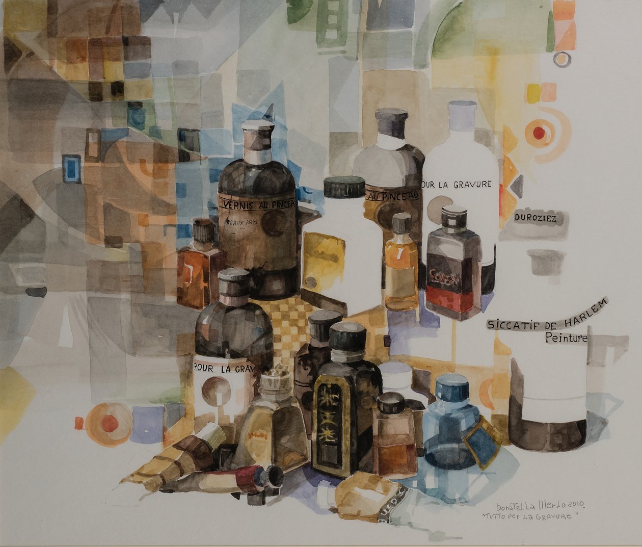 Alt til dybtryk, 2010 (akvarel på papir) af Donatella Merlo