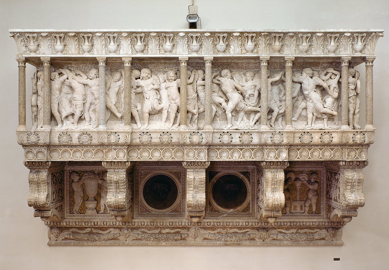 Cantoria, ca. 1433-38 (marmor og glasmosaik) af Donatello