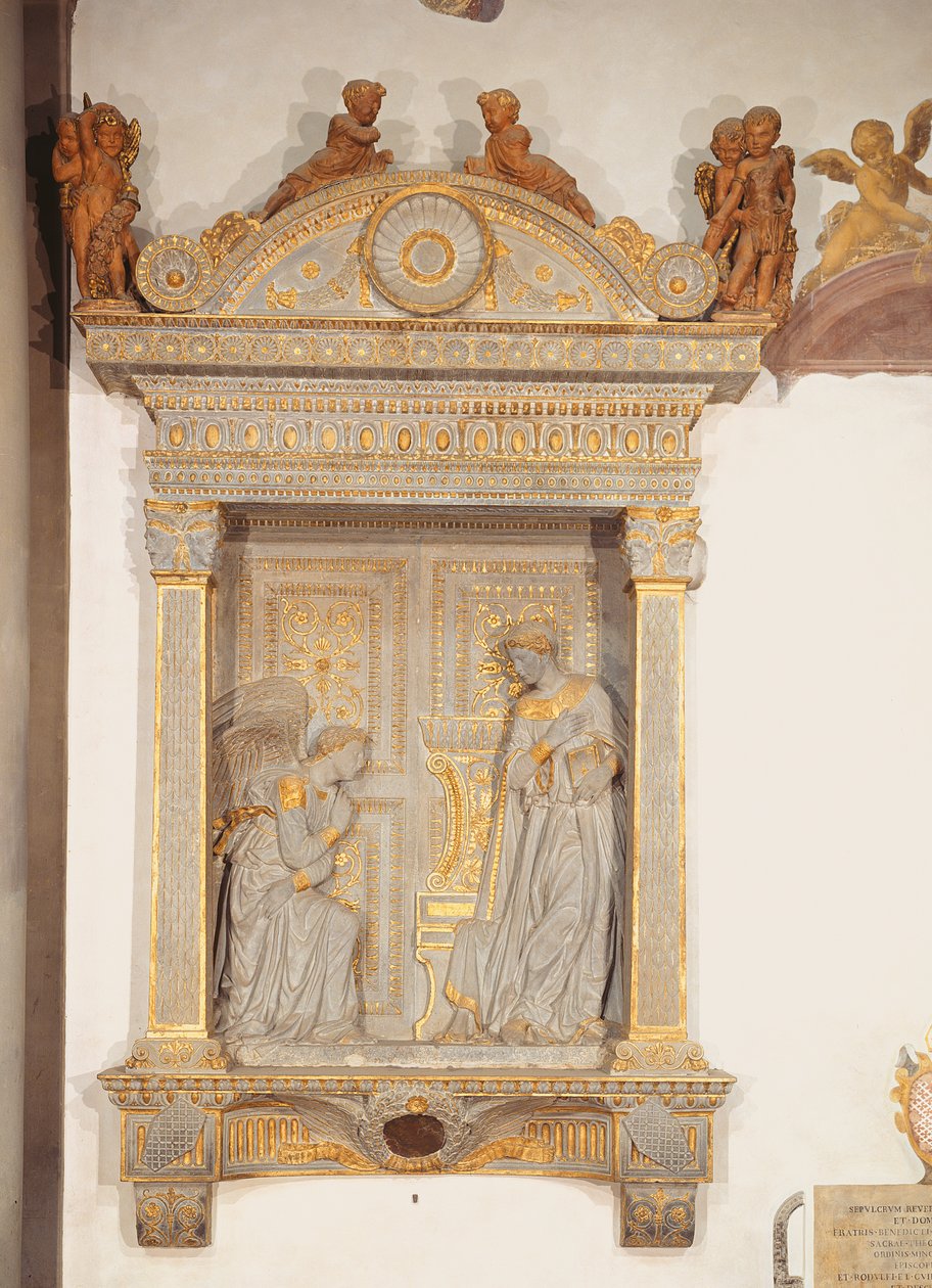 Cavalcanti Annunciation (forgyldt kalksten) (se også 64351) af Donatello