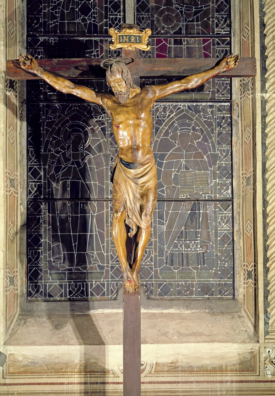 Krucifiks, ca. 1425 (polykromt træ) af Donatello
