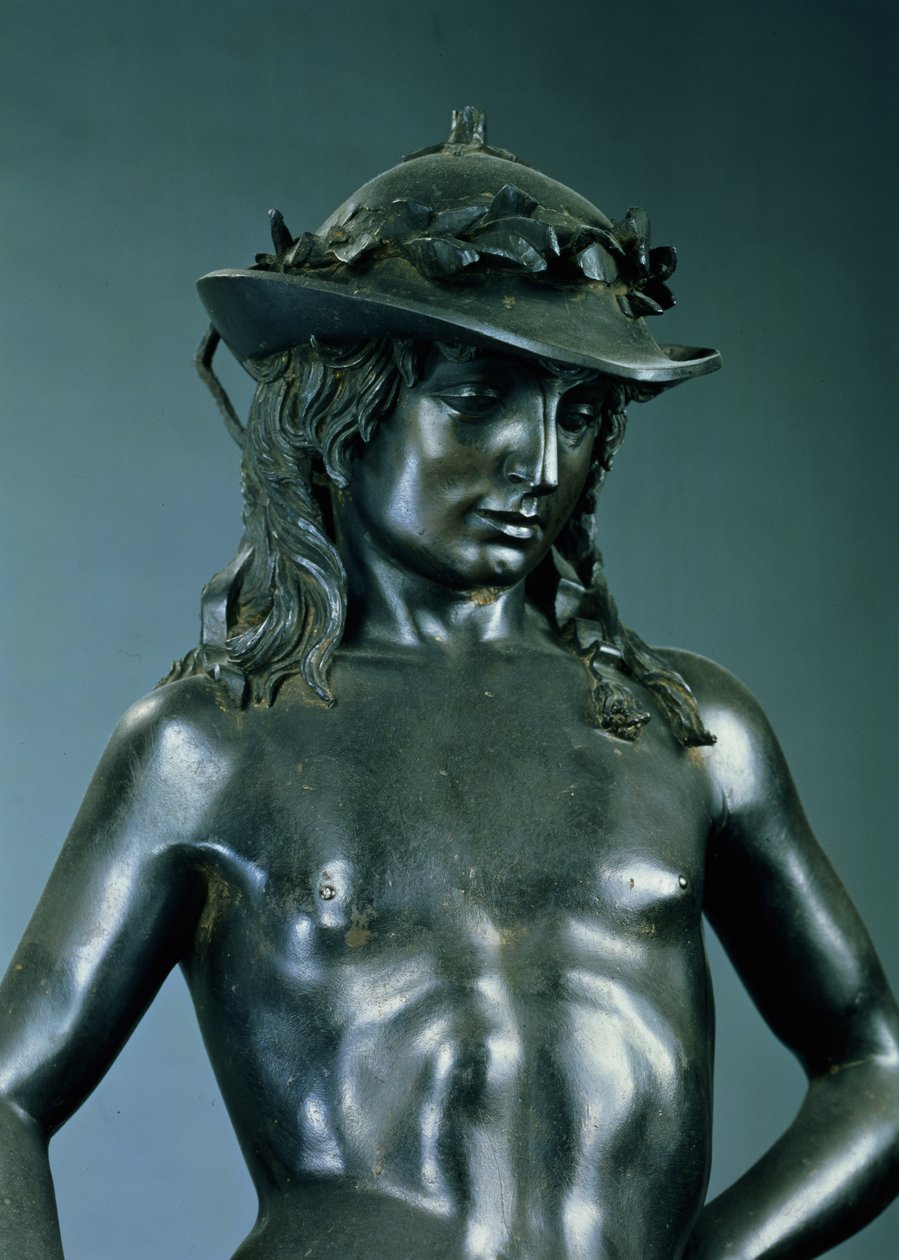 David, detalje, c.1440 bronzedetalje fra 119169 af Donatello