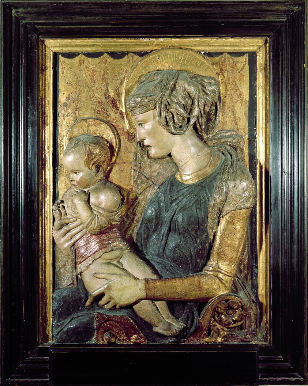Madonna og barn (polykrom marmor) af Donatello