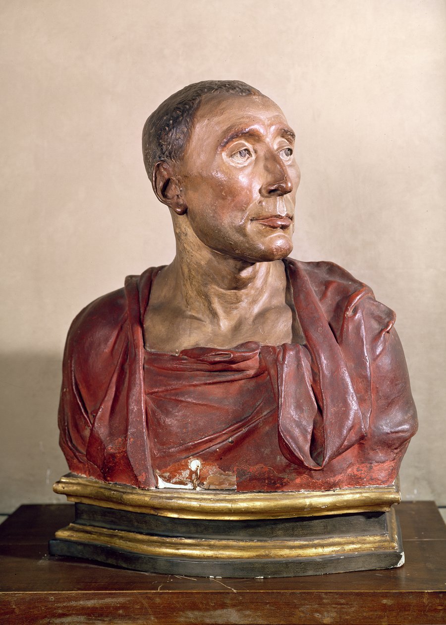Portrætbuste af condottiere Niccolo da Uzzano (1359-1431) (polykrom terracotta) (se også 100339 og 228520) af Donatello