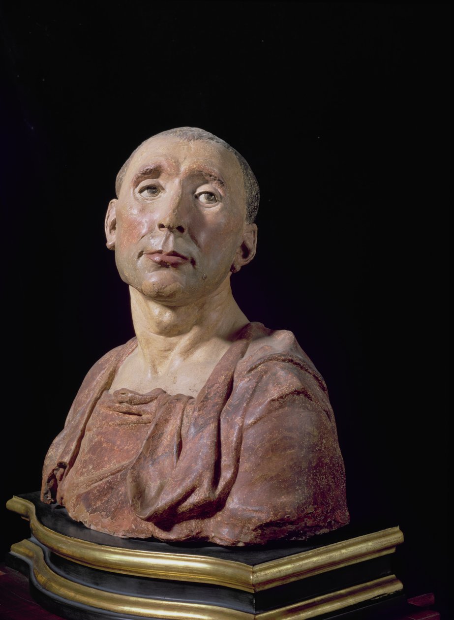 Portrætbuste af condottiere Niccolo da Uzzano (1359-1431) (polykrom terracotta) (se også 85211 og 228520) af Donatello