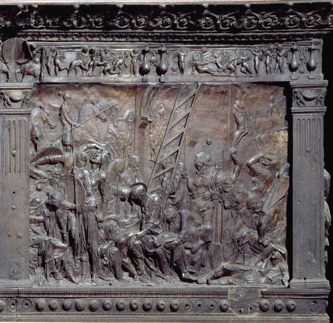 Prædikestol fra skibets sydside, 1460 bronzedetalje af 237990 af Donatello