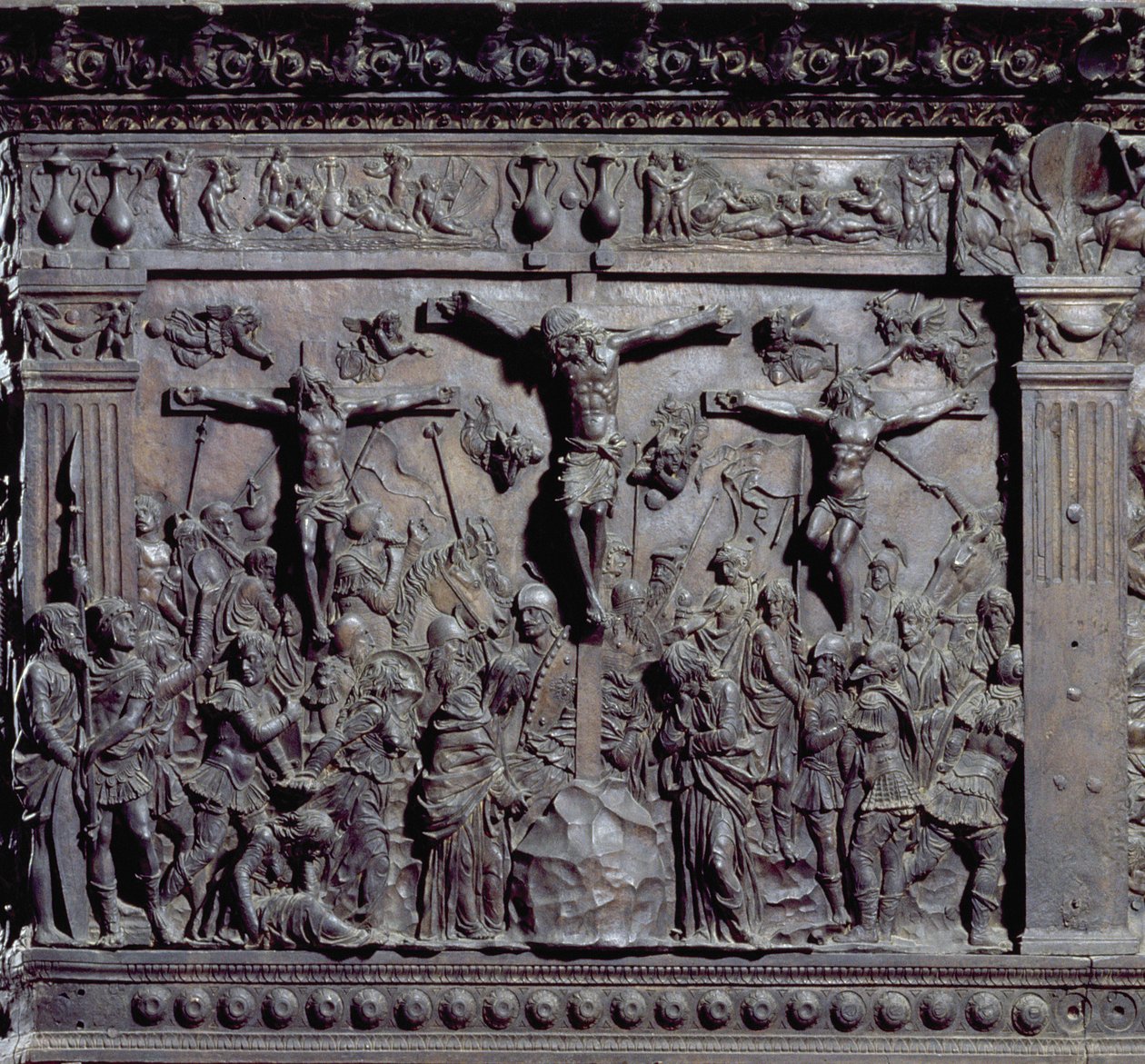 Prædikestol fra skibets sydside, 1460 bronzedetalje af 237990 af Donatello