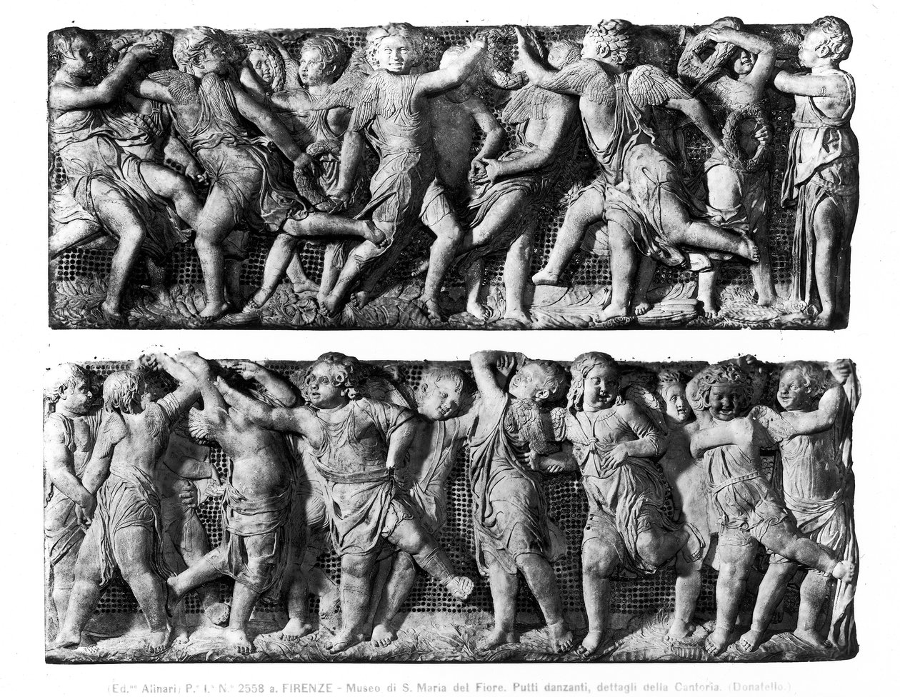 Dancing Putti Panel, fra Cantoria, fra Singing Gallery of the Duomo (marmor) af Donatello