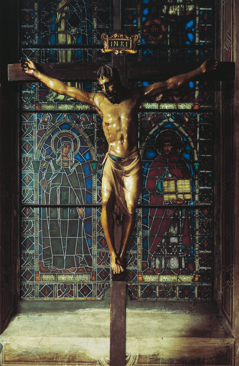 Italien, Firenze, Santa Croce-kirken, krucifikset af Donatello