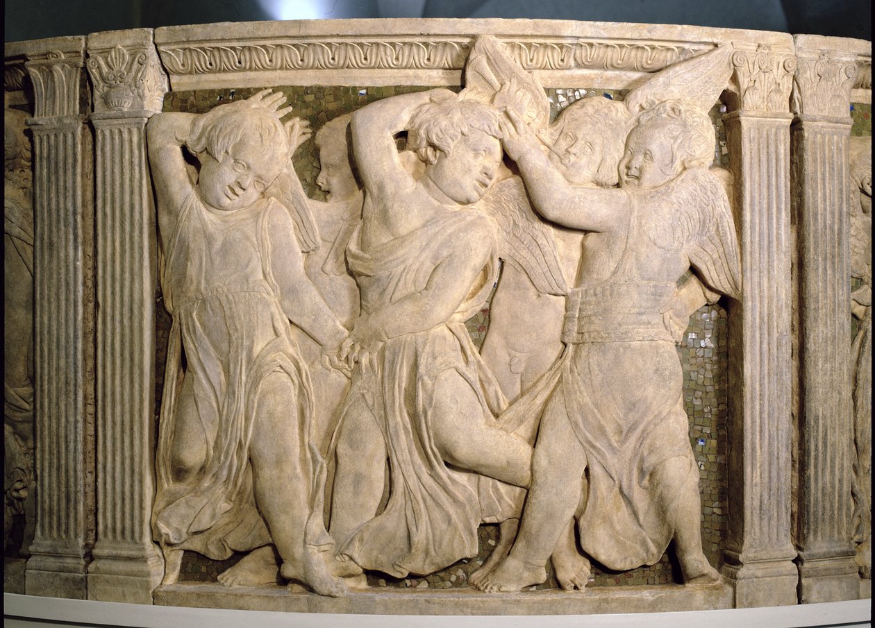 Post-restaurering panel No.II fra den udvendige prædikestol i Prato Cathedral, 1438 af Donatello