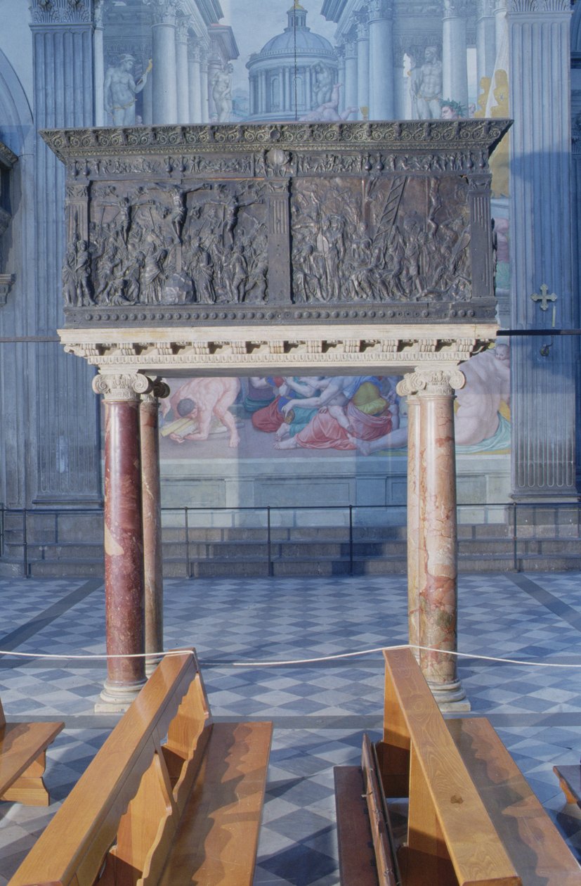 Prædikestol på nordsiden af skibet, 1465 (bronze) af Donatello