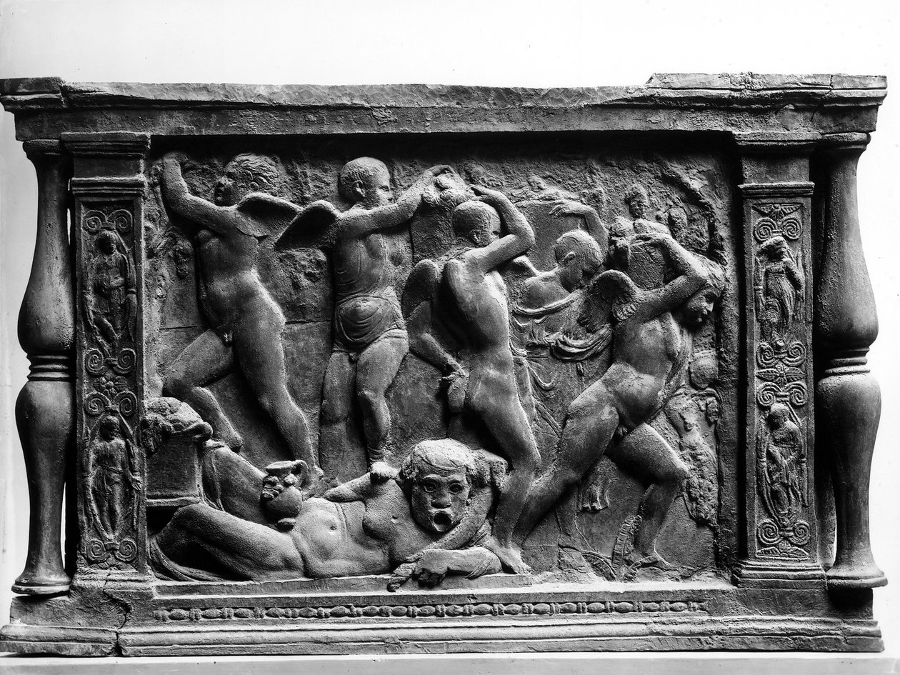 Putti Bacchanal, panel fra bunden af ​​